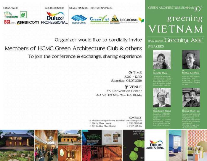 [HCMC] Hội thảo Kiến trúc Xanh lần 10 – Xanh hóa Việt Nam