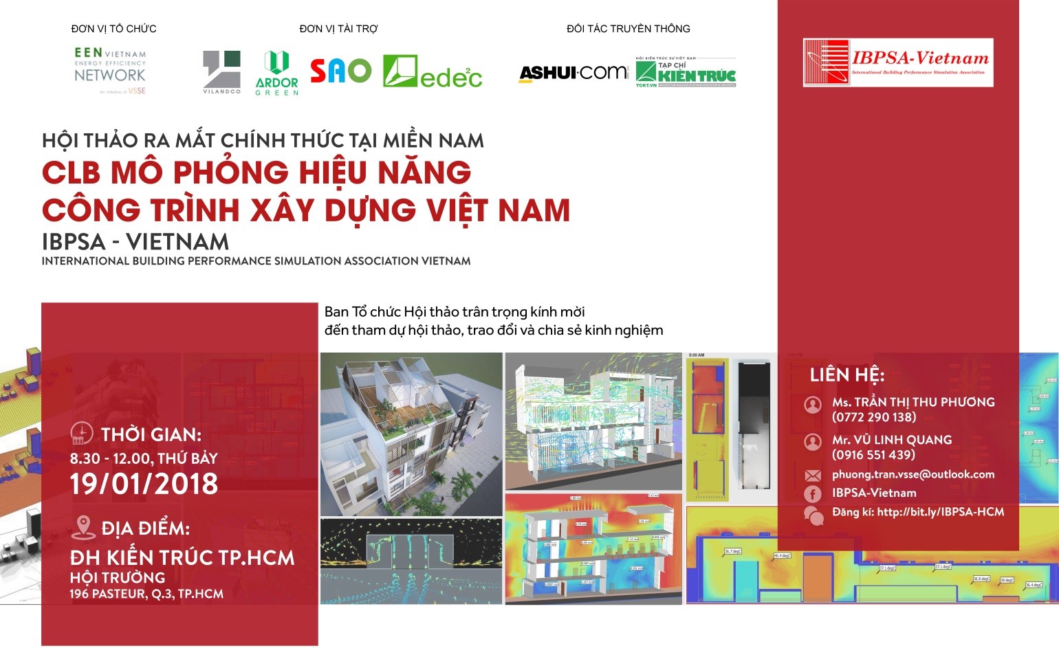 [HCMC-19/01/2019] Hội thảo ra mắt tại Miền Nam CLB Mô phỏng Hiệu năng Công trình Xây dựng Việt Nam (IBPSA-Vietnam)
